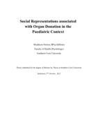 Social Representations Associated with Organ Donation in the Paediatric Context