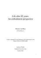 Life After 85 years: An Embodiment Perspective