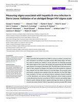 Measuring stigma associated with hepatitis B virus infection in Sierra Leone: Validation of an abridged Berger HIV stigma scale