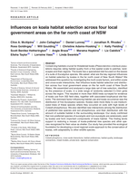 Influences on koala habitat selection across four local government areas on the far north coast of NSW