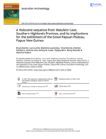 A Holocene sequence from Walufeni Cave, Southern Highlands Province, and its implications for the settlement of the Great Papuan Plateau, Papua New Guinea
