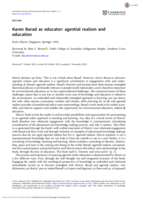 Review: Karen Barad as educator: agential realism and education