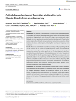 Critical disease burdens of Australian adults with cystic fibrosis: Results from an online survey