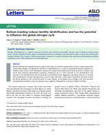 Bottom trawling reduces benthic denitrification and has the potential to influence the global nitrogen cycle