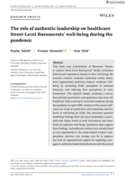 The role of authentic leadership on healthcare Street-Level Bureaucrats' well-being during the pandemic