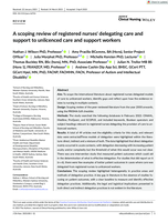 A scoping review of registered nurses' delegating care and support to unlicenced care and support workers