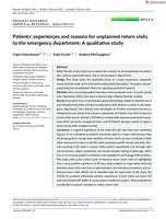 Patients' experiences and reasons for unplanned return visits to the emergency department: A qualitative study