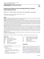 Neuromuscular fatigue and muscle damage following a simulated singles badminton match