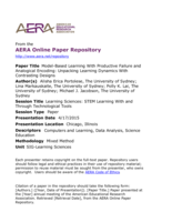 From the AERA Online Paper Repository Paper Title Model-Based Learning With Productive Failure and Analogical Encoding: Unpacking Learning Dynamics With Contrasting Designs