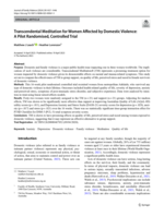 Transcendental Meditation for Women Affected by Domestic Violence: A Pilot Randomised, Controlled Trial
