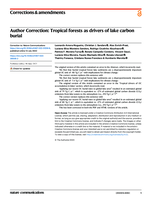 Author Correction: Tropical forests as drivers of lake carbon burial