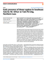 Early presence of Homo sapiens in Southeast Asia by 86–68 kyr at Tam Pà Ling, Northern Laos