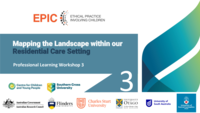 Professional Learning Workshop 3 - Mapping the Landscape within your Residential Care Setting