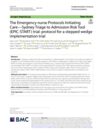 The Emergency nurse Protocols Initiating Care—Sydney Triage to Admission Risk Tool (EPIC-START) trial: protocol for a stepped wedge implementation trial