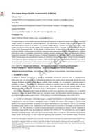 Document Image Quality Assessment: A Survey