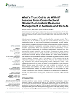 What's Trust Got to do With it? Lessons From Cross-Sectoral Research on Natural Resource Management in Australia and the US