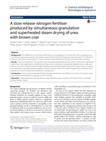 A slow release nitrogen fertiliser produced by simultaneous granulation and superheated steam drying of urea with brown coal