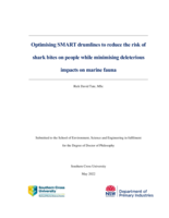 Optimising SMART drumlines to reduce the risk of shark bites on people while minimising deleterious impacts on marine fauna
