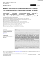 Mobility limitations and emotional dysfunction in old age: The moderating effects of physical activity and social ties