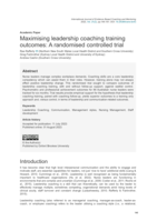 Maximising leadership coaching training outcomes: A randomised controlled trial