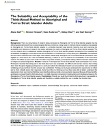 The Suitability and Acceptability of the Think-Aloud Method to Aboriginal and Torres Strait Islander Adults