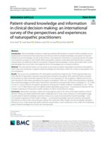Patient-shared knowledge and information in clinical decision-making: an international survey of the perspectives and experiences of naturopathic practitioners