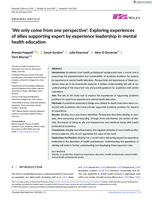 We only come from one perspective : Exploring experiences of allies supporting expert by experience leadership in mental health education