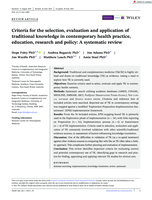 Criteria for the selection, evaluation and application of traditional knowledge in contemporary health practice, education, research and policy: A systematic review