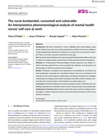 The nurse bombarded, consumed and vulnerable: An interpretative phenomenological analysis of mental health nurses' self‐care at work