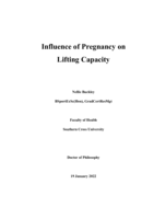 Influence of Pregnancy on Lifting Capacity