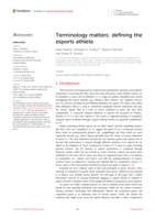 Terminology matters: defining the esports athlete
