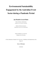 Environmental Sustainability Engagement by the Australian Event Sector during a Pandemic Period
