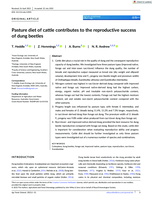 Pasture diet of cattle contributes to the reproductive success of dung beetles