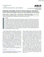 Preparation and quality control of in?house reference materials for marine dissolved inorganic carbon and total alkalinity measurements