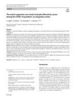 The unmet supportive care needs of people affected by cancer during the COVID-19 pandemic: an integrative review