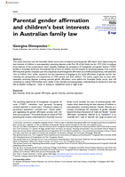 Parental gender affirmation and children s best interests in Australian family law