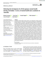 Informing the development of a fit?for?purpose mental health nursing curriculum: A survey of mental health nurse academics in Australia