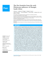 The first hominin from the early Pleistocene paleocave of Haasgat, South Africa