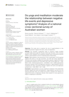 Do yoga and meditation moderate the relationship between negative life events and depressive symptoms? Analysis of a national cross-sectional survey of Australian women
