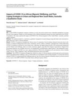Impacts of COVID-19 on African Migrants' Wellbeing, and Their Coping Strategies in Urban and Regional New South Wales, Australia: a Qualitative Study