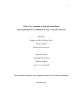 Whole of Diet Approaches to Mood and Mental Health: Exploring Dietary Patterns and Depression using an Integrated Approach