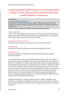 Supporting allied health students on clinical placements to begin to think, feel and act as a health professional – a health librarian’s contribution