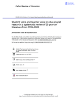 Student voice and teacher voice in educational research: a systematic review of 25 years of literature from 1995–2020