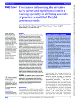 The factors influencing the effective early career and rapid transition to a nursing specialty in differing contexts of practice: a modified Delphi consensus study