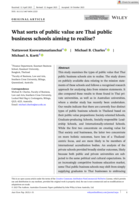 What sorts of public value are Thai public business schools aiming to realise?