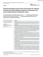 Nonpharmacological tactile activity interventions for reducing behavioural and psychological symptoms of dementia in the acute hospital setting: An integrative review