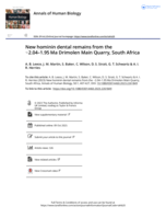 New hominin dental remains from the ∼2.04–1.95 Ma Drimolen Main Quarry, South Africa