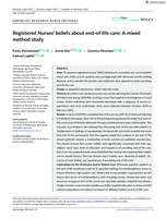 Registered Nurses' beliefs about end‐of‐life care: A mixed method study