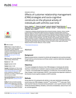Effects of customer relationship management (CRM) strategies and socio-cognitive constructs on the physical activity of individuals with arthritis over time