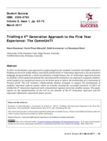 Trialling a 4th Generation Approach to the First Year Experience: The CommUniTI
